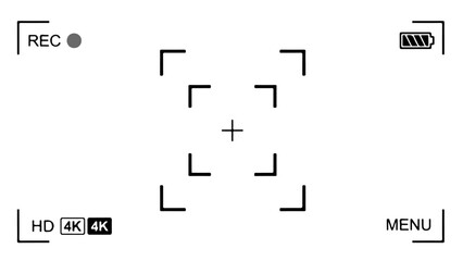 Minimalist Camera REC Overlay with 4K Setting - Modern Viewfinder Interface 2025

