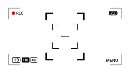 Digital Camera Recording Screen with HD Selected UI - Vector Viewfinder 2025

