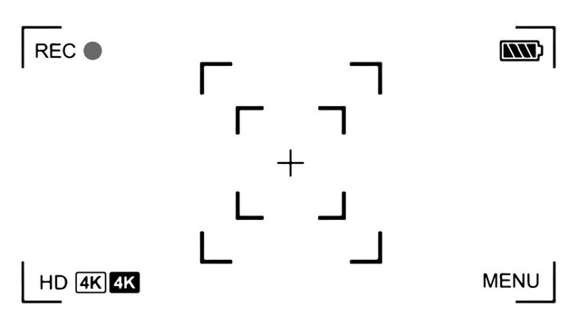 Minimalist Camera REC Overlay with 4K Setting - Modern Viewfinder Interface 2025

