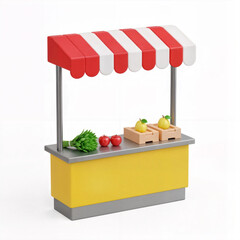 Miniature Market Stand with Fresh Produce
