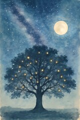 night sky with moon