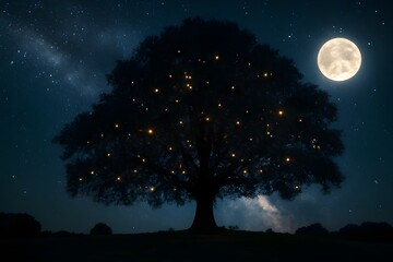 night landscape with moon