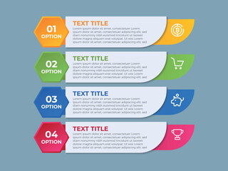 Infographics design template, business concept with 4 steps or options, can be used for workflow layout, diagram, annual report, web design.Creative banner, label vector.