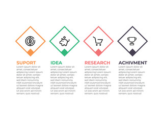 Timeline infographic design with circle for business template. Vector 4 steps.