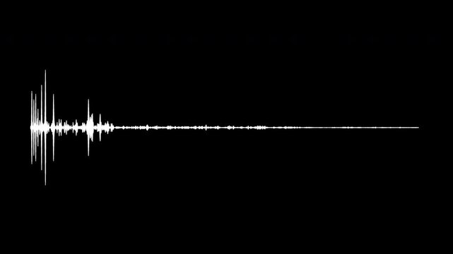 A digital render of a vibrating sound wave on a black background