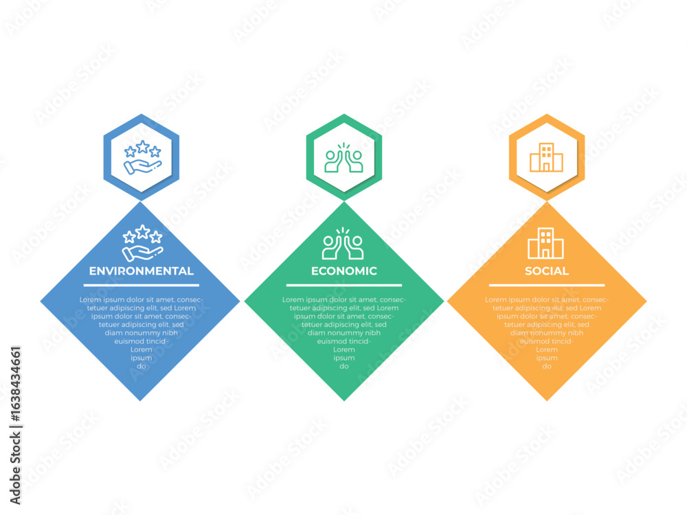 Poster business infographic design template with 3 options, steps or processes. can be used for workflow la