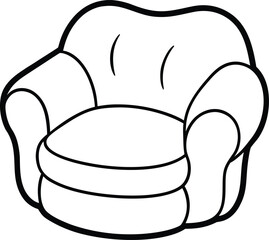 hand drawn vector illustration of an armchair on white