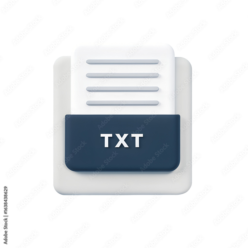 Poster text document file icon txt format isolated on transparent background