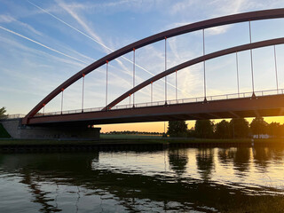 Bridge over a canal near the city of Herstel, Germany