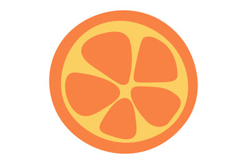 Slice of orange in flat style. Summer design element
