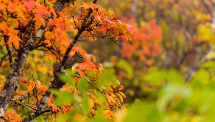Squirrel in Autumn Leaves