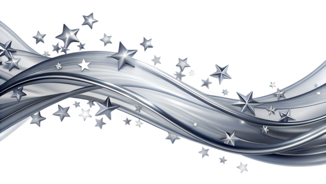 abstract background line wave silver star isolated on white background. PNG Transparent file type with high definition quality And vibrant color grading Available.