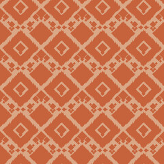 Ikat handwoven diamond – rustic artisan clay seamless pattern