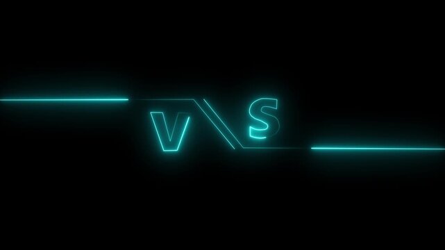VS versus bars neon animated versus vs bars neon multiplayer co op team with smoky black background 4k looping. Neon VS bars animation with smoky effects for multiplayer team icons on black background