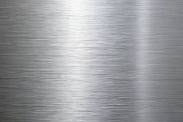 Closeup of a brushed metal texture with horizontal lines and subtle reflections, a versatile industrial background