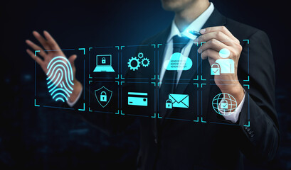 System for safeguarding digital identity using fingerprint authentication, encryption, and secure...