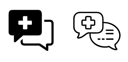 Medical Chat and Online Health Consultation Line Icon