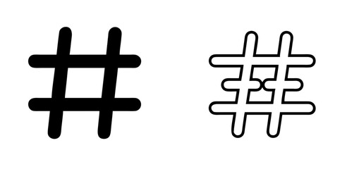 Hashtag and Social Media Trend Line Icon