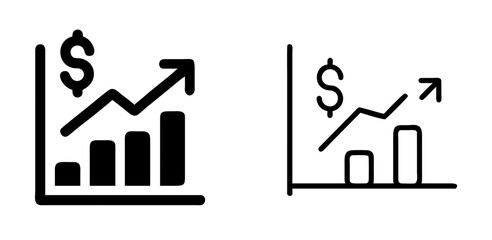 Profit Chart and Business Growth Line Icon