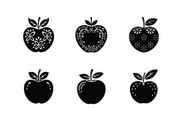 apple decoration icon silhouette vector illustration