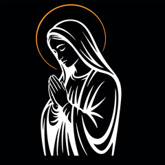 Vector illustration of Virgin Mary. The Virgin of GuadalupeVector illustration of Virgin Mary. The Virgin of Guadalupe
