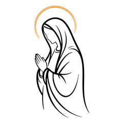 Vector illustration of Virgin Mary. The Virgin of GuadalupeVector illustration of Virgin Mary. The Virgin of Guadalupe