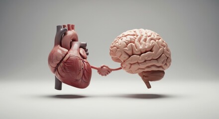 Heart brain connection illustration