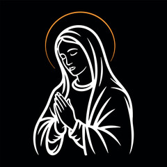 Vector illustration of Virgin Mary. The Virgin of GuadalupeVector illustration of Virgin Mary. The Virgin of Guadalupe