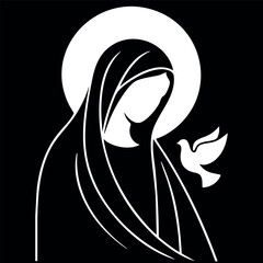 Vector illustration of Virgin Mary. The Virgin of GuadalupeVector illustration of Virgin Mary. The Virgin of Guadalupe