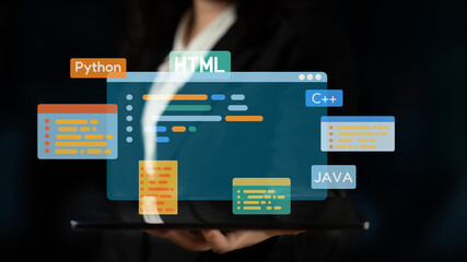 Software development combines coding tools, mobile app creation, and programming languages to...