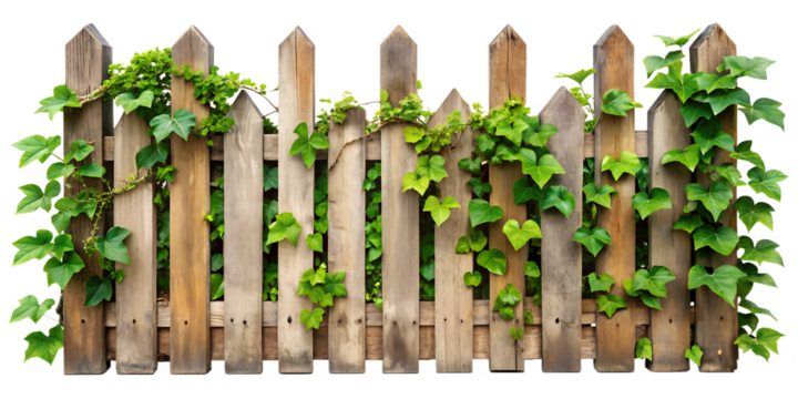 wooden fence and green grass isolated on white background. PNG Transparent file type with high definition quality And vibrant color grading Available.