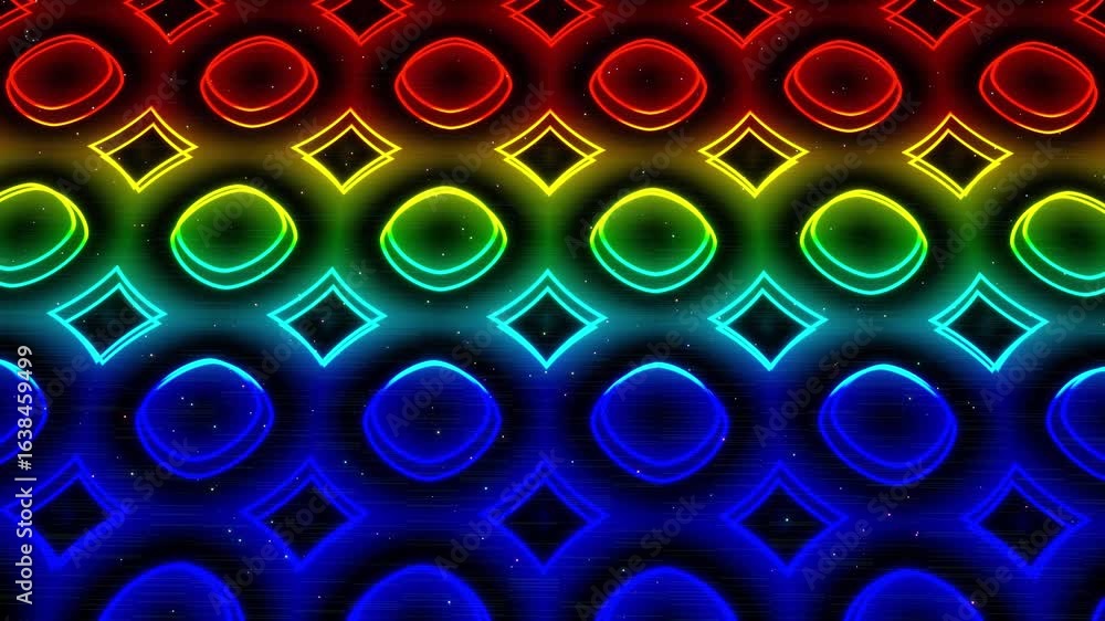 Aufkleber vj abstract sci fi futuristic bg. rectangles. fly over 3d multilayer hologram complex pattern. neon 