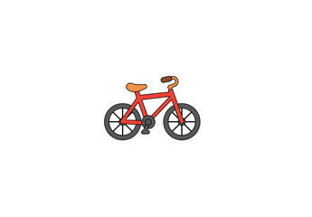 Fototapeta premium Vector illustration of red bicycle on white background