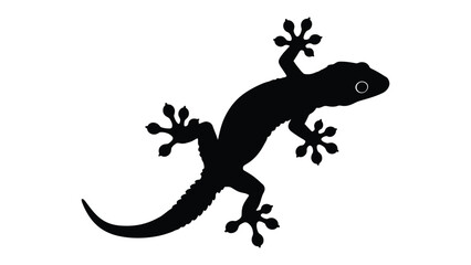 Silhouette of Lizard: A sleek silhouette of a lizard. Perfect for use in designs. The elegant shape of reptile create a visually striking appearance.