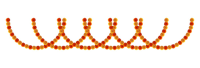 Marigold flowers hanging festive element for design decoration 