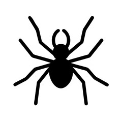 Obraz premium Spider Icon, Black Silhouette Vector, Arachnid Symbol, Simple Line Art Design