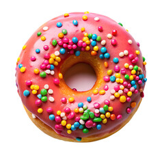 donut with sprinkles isolated on white background. PNG Transparent file type with high definition quality And vibrant color grading Available.