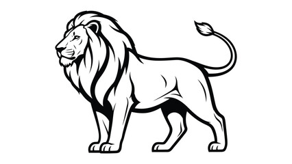 Majestic Lion Silhouette: The bold monochrome silhouette of a regal lion in a striking pose. Perfectly capturing the majestic strength and iconic imagery of this apex predator. 