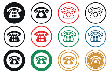Diverse collection of modern phone icons in various styles