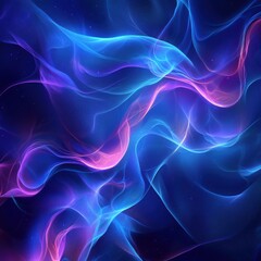 Fototapeta premium Abstract glowing waves of blue, purple, and pink light creating a mesmerizing and ethereal background effect