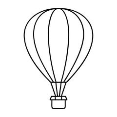 Naklejka premium Classic hot air balloon line drawing illustration with vibrant color options
