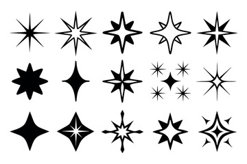 Obraz premium Collection of 18 unique sparkle and starburst icons