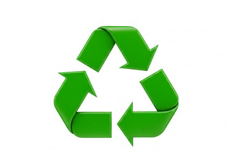 Vector art of green recycle symbol with arrows isolated on white background