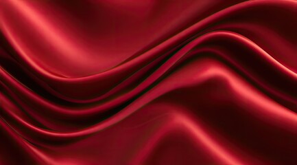 Obraz premium Deep red silk fabric drapes in flowing waves