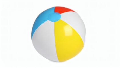 Beach Ball Isolated on White Background for Summer Fun and Outdoor Recreation Photography