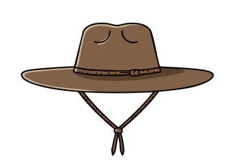 A stylized illustration of a brown cowboy hat, symbolizing Gaucho heritage. Simple, graphic design with a muted color palette. Perfect for branding and design projects.
