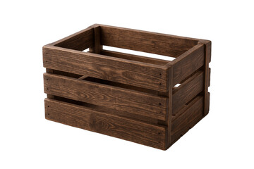Rustic Wooden Crate with Rich Grain Texture, Ideal for Storage, Display, and Vintage Decor Applications