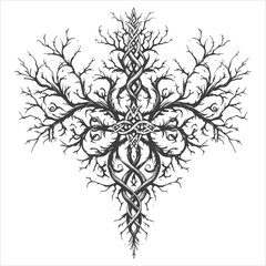 Gothic Tribal Tattoo Design Vector Illustration