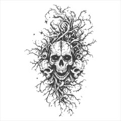 Gothic Tribal Tattoo Design Vector Illustration