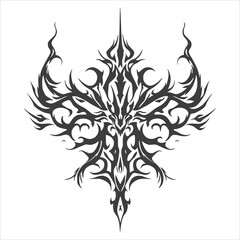 Gothic Tribal Tattoo Design Vector Illustration